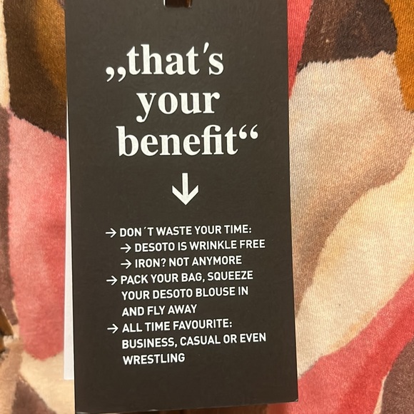 DESOTO PIA BLOUSE, w/ Sheet Long Sleeve, Cotton/chiffon, size 42 - Picture 9 of 15